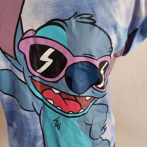 Disney Lilo and Stitch T Shirt Blue Tie Dye Small - Picture 4 of 6